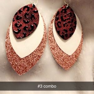 Handmade leather earrings Combo #3